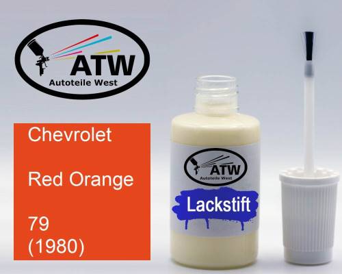 Chevrolet, Red Orange, 79 (1980): 20ml Lackstift, von ATW Autoteile West.